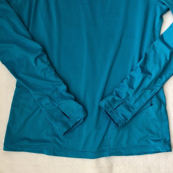 Running Room Fit Wear Long Slv Crew Neck Stripe Top Blue Sz M - no fabric tag - Picture 10 of 15